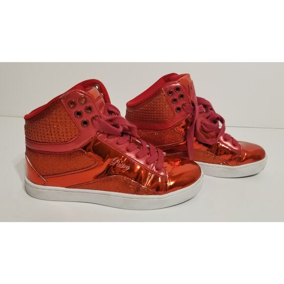 Love Pastry Dance Kids "pop tart" red glitter high-tops size 5.5 - Picture 2 of 10
